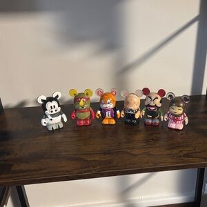 Disney Cartoon Character Figure Set - Black, Red, Orange, Pink